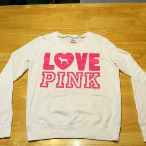 Victorias Secret white pullover crewneck love pink